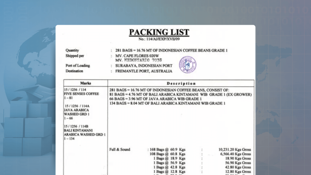 o que é fiscalização aduaneira packing list