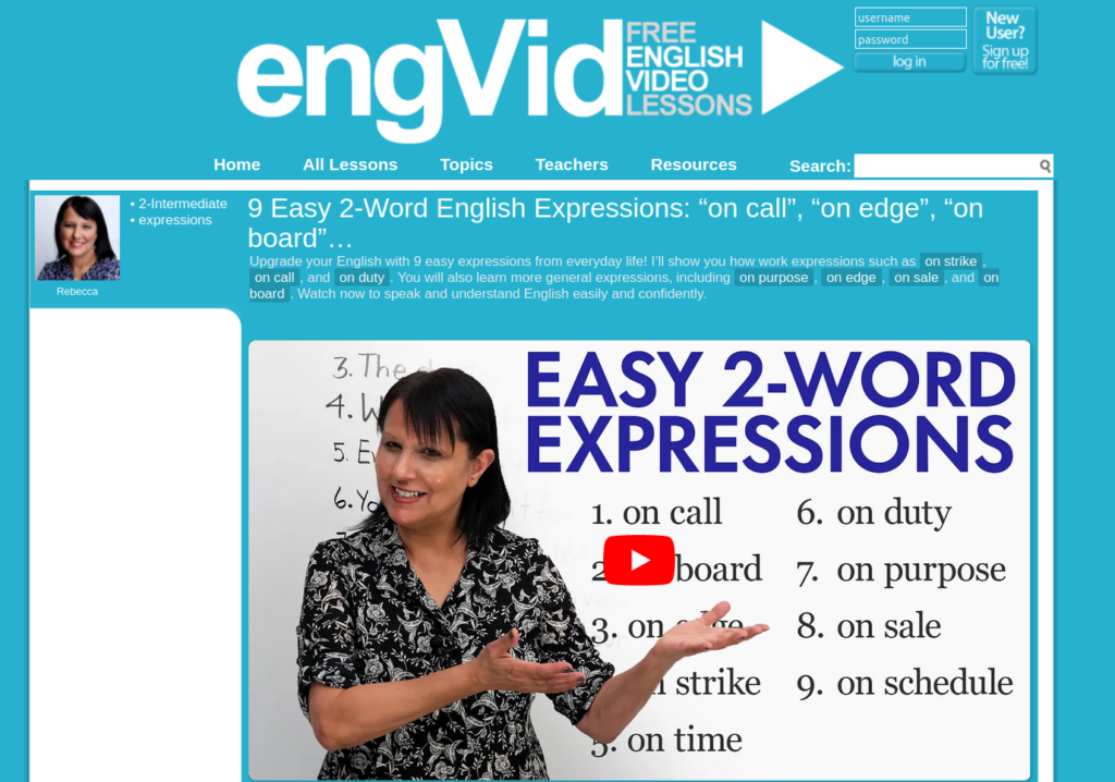Apps e sites para aprender idiomas - inglês com EngVid
